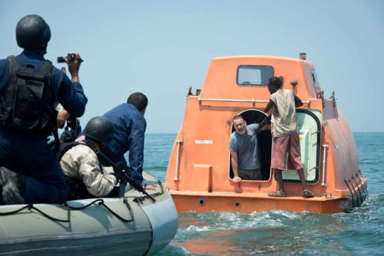 The film ramps up the tension as Captain Philips is trapped aboard the lifeboat with the Somalis. 